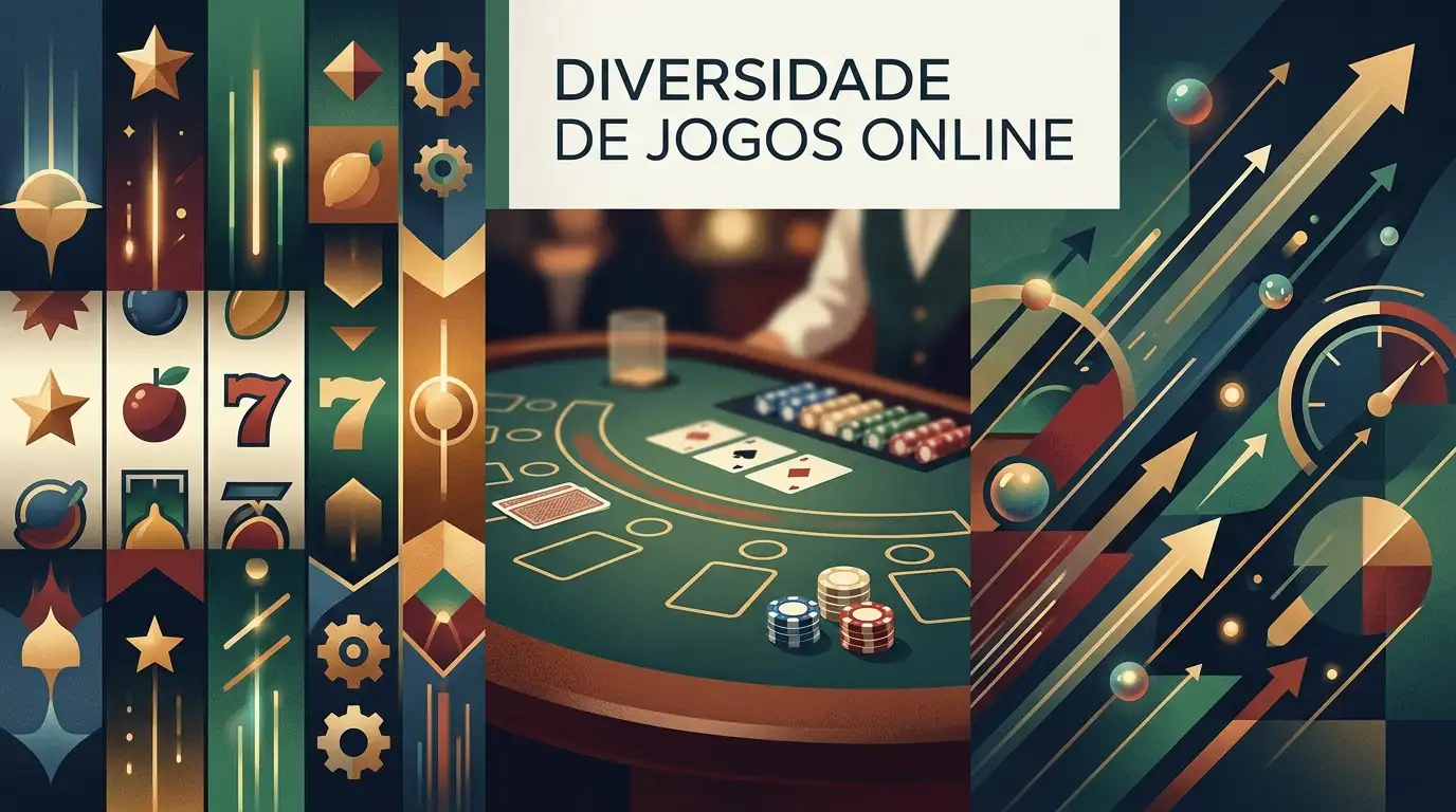 Ilustração editorial abstrata de slots, casino ao vivo e fast games